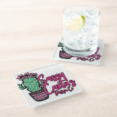 SASSY CACTUS DESIGN GO [logo 1] Glazen Onderzetter (Schuin)