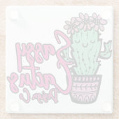 SASSY CACTUS DESIGN GO [logo 1] Glazen Onderzetter (Achterkant)