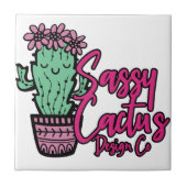 SASSY CACTUS DESIGN GO [logo 1] Tegeltje (Voorkant)