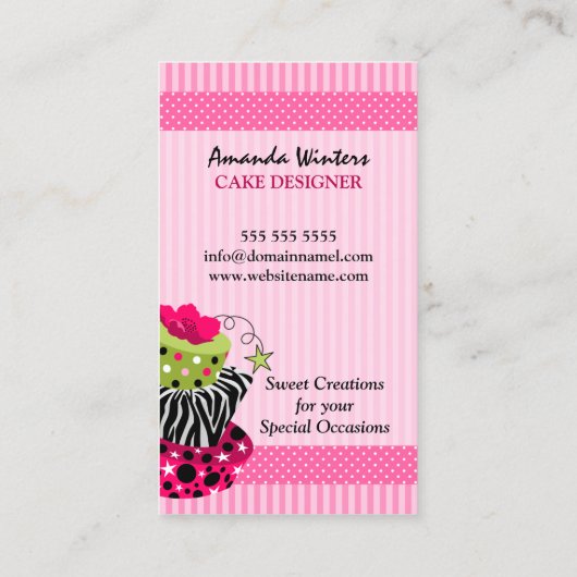 Sassy Cake Bakery Visitekaartje (Achterkant)