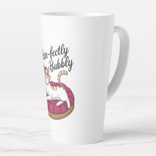 Sassy Cat Cocktail Sticker Latte Mok (Rechterhoek)