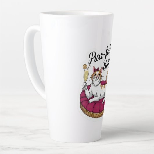 Sassy Cat Cocktail Sticker Latte Mok (Linkerhoek)