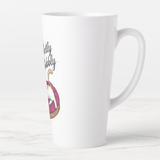 Sassy Cat Cocktail Sticker Latte Mok (Rechts)