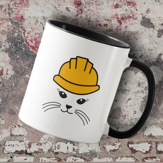 Sassy Cat Construction Worker Mok