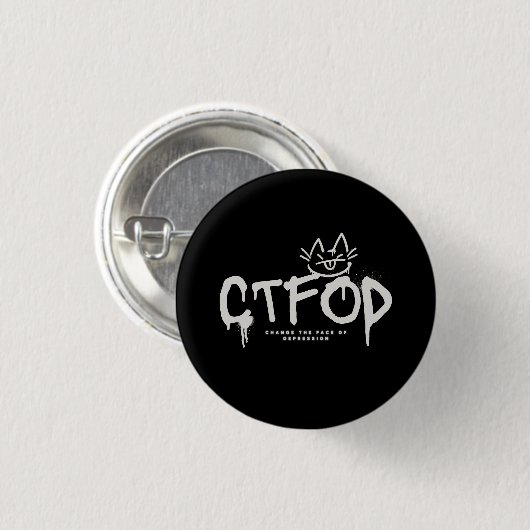 sassy cat_CTFOD_Spraypaint Ronde Button 3,2 Cm (Voorkant /achterkant)