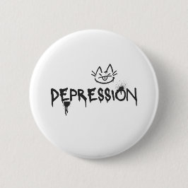 Sassy Cat_Depression SprayPaint-lettertype Ronde Button 5,7 Cm