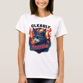 Sassy Cat in Flames – Clearly Thriving T-shirt (Voorkant)