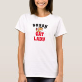 Sassy Cat Lady Funny Pirate Graphic Tee Shirt (Voorkant)