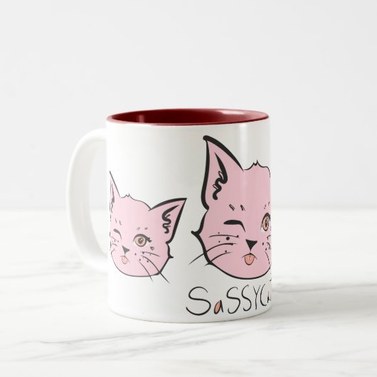 Sassy Cat-Mok Tweekleurige Koffiemok (Voorkant links)
