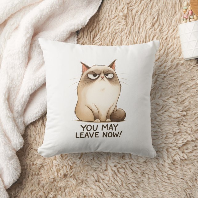 🙀 Sassy Cat Throw Pillow 🚪🐾 Kussen (Deken)