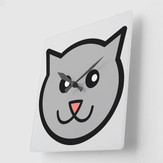 Sassy Cat  Vierkante Klok (Hoek)