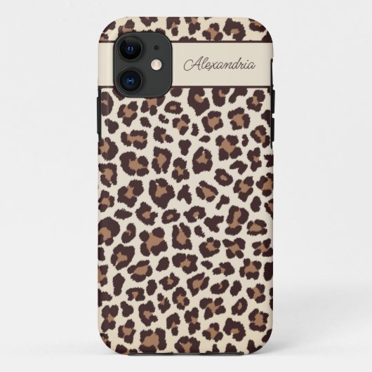 Sassy Cheetah Print Monogram Case-Mate iPhone Case (Achterkant)