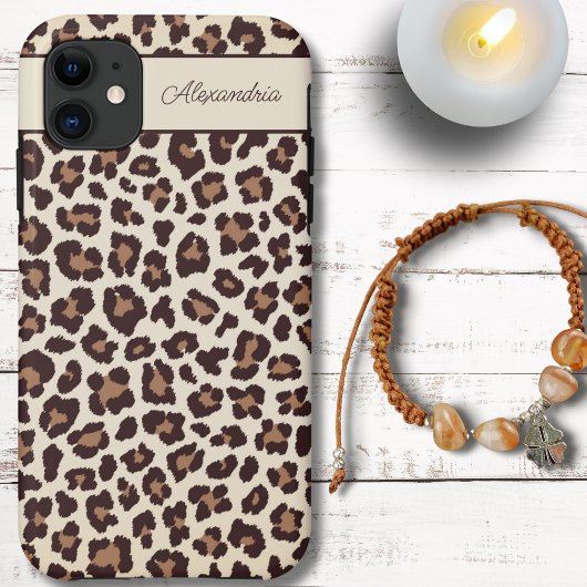 Sassy Cheetah Print Monogram Case-Mate iPhone Case