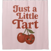Sassy Cherry Just A Little Tart Retro Rood & Roze Douchegordijn (Voorkant)