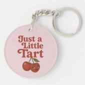 Sassy Cherry Just A Little Tart Retro Rood & Roze Sleutelhanger (Achterkant)