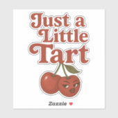 Sassy Cherry Just A Little Tart Retro Rood & Roze Sticker (Vel)