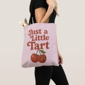 Sassy Cherry Just A Little Tart Retro Rood & Roze Tote Bag (Dichtbij)