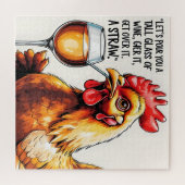 Sassy Chicken Wine Art Puzzel Legpuzzel (Horizontaal)