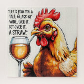 Sassy Chicken Wine Art Puzzel Legpuzzel (Verticaal)