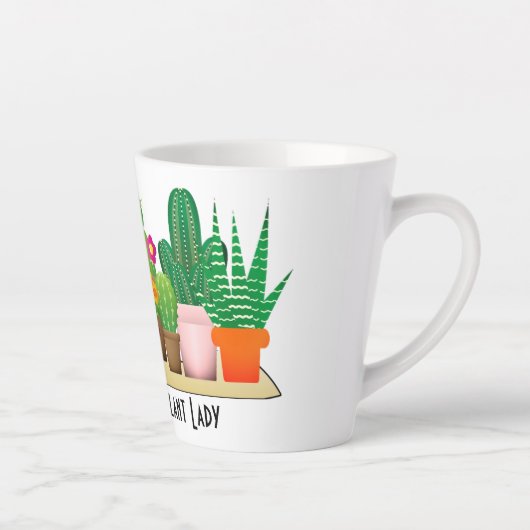 Sassy Classy Cactus Plant Lady Waterverf Latte Mok (Rechts)