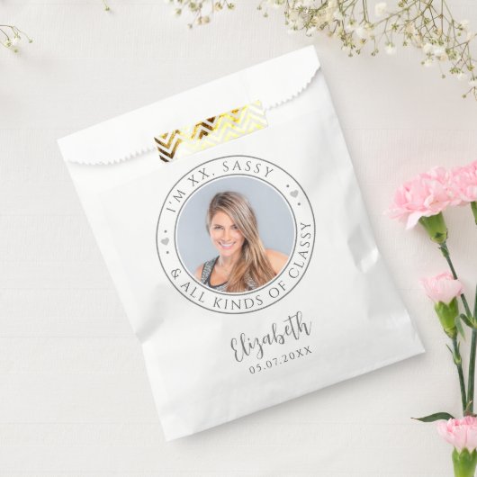 Sassy & Classy Custom Photo Verjaardagsfeestje voo Bedankzakje (Gezegeld)
