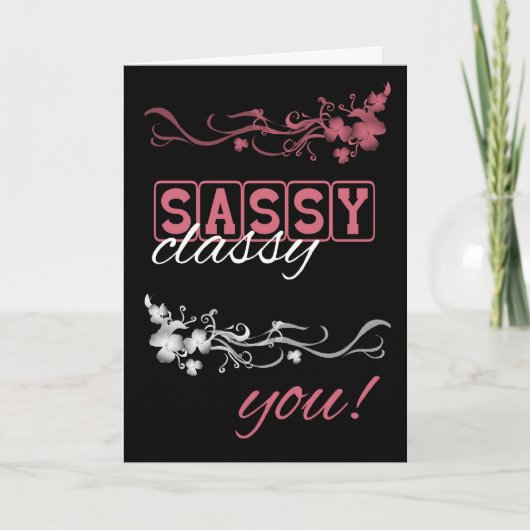 Sassy Classy Uw Verjaardag Kaart met Blended Flowe (Voorkant)