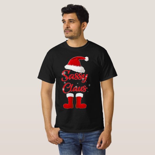 sassy claus kerstmis t-shirt (Voorkant volledig)