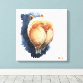 Sassy Corgi Butt Canvas Print 12" x 12" (Insitu (Houten vloer))