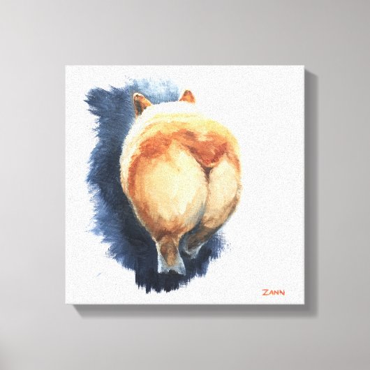 Sassy Corgi Butt Canvas Print 12" x 12" (Voorkant)