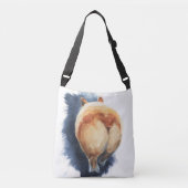 Sassy Corgi Butt Cross-body Canvas tas (Voorkant)