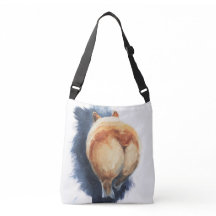 Sassy Corgi Butt Cross-body Canvas tas