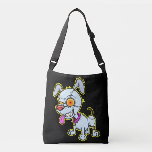 Sassy Cranky Zombie Dog Illustratie Crossbody Tas (Voorkant)