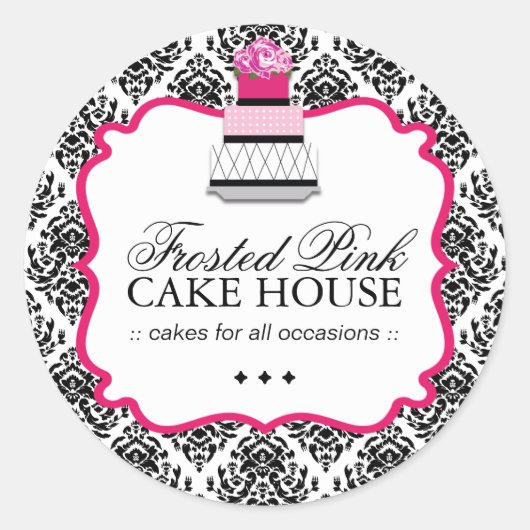 Sassy Damask Cake - Verpakkende Stickers (Voorkant)