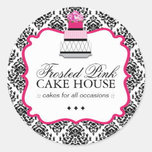 Sassy Damask Cake - Verpakkende Stickers