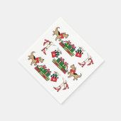 Sassy Dog 3 Rij Vakantie Papier Servet (Hoek)