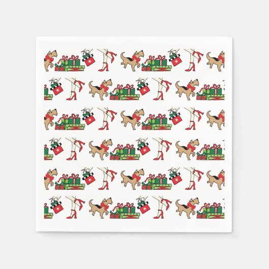 Sassy Dog Vakantie Papier Servetten, Standaard Coc Servet (Voorkant)