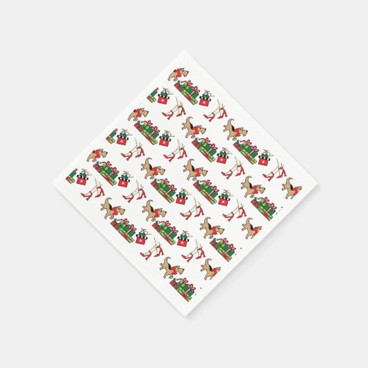 Sassy Dog Vakantie Papier Servetten, Standaard Coc Servet (Hoek)