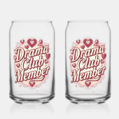 Sassy "Drama Club Member" with Hearts Blikvorm Glas (Voorkant)
