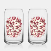 Sassy "Drama Club Member" with Hearts Blikvorm Glas (Achterkant)