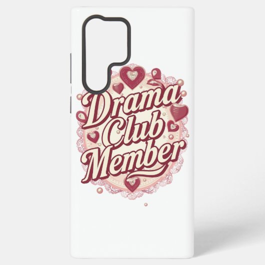 Sassy "Drama Club Member" with Hearts Samsung Galaxy Hoesje (Achterkant)
