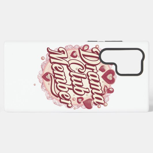 Sassy "Drama Club Member" with Hearts Samsung Galaxy Hoesje (Achterkant horizontaal)