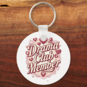 Sassy "Drama Club Member" with Hearts Sleutelhanger (Achterkant)