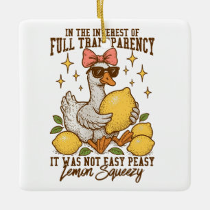 Sassy Duck met citroenen en een twist van Humor Keramisch Ornament
