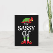 Sassy Elf Family Matching Group Kerstmis Kaart (Voorkant)
