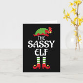 Sassy Elf Family Matching Group Kerstmis Kaart (Gele Bloem)