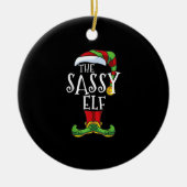 Sassy Elf Family Matching Kerstgroep Funny.pn Keramisch Ornament (Voorkant)