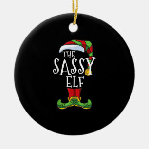 Sassy Elf Family Matching Kerstgroep Funny.pn Keramisch Ornament
