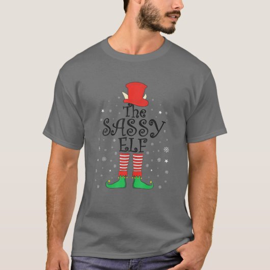 Sassy Elf Kerstmis, Matching Family Group Xma T-shirt (Voorkant)