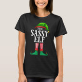 Sassy Elf Matching Family Kerstmis Pajama T-Shirt (Voorkant)