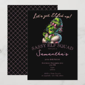Sassy Elf Squad Christmas Girls Night Out Verjaard Kaart (Voorkant / Achterkant)